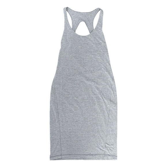 Lululemon Go For It Dress in Hyper Stripe Heathered Gray/White Women’s 4 W8948S - Picture 3 of 9